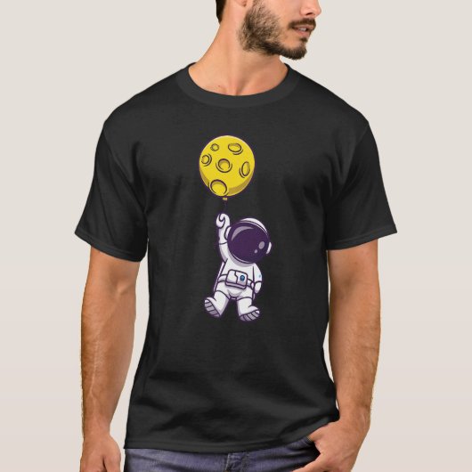 Kids Astronaut Cosmonaut Planet Balloons T-Shirt (Vorderseite)