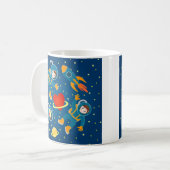 Kids Astronauten Raumfahrt Liebe Kaffeetasse (Vorderseite Links)