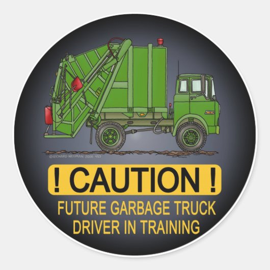 Kids-Aufkleber für Kids von Future Garbour Truck G Runder Aufkleber (Vorderseite)