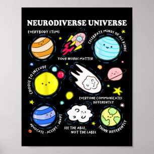 Kids Autismus Bewusstsein Neurodiverses Universum  Poster
