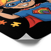 Kids Autismus ist mein Super-Power Superhero Autis Poster (Ecke)