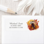 Kids Autumn Watercolor Badger Rücksendeadresse (Insitu)