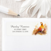 Kids Autumn Watercolor Pheasant Rücksendeadresse (Insitu)