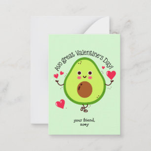 Kids Avocado Valentinstag  Mitteilungskarte