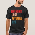 Kids Awesome Since September 2020 2nd Birthday 2 T-Shirt<br><div class="desc">Kinder Phantastisch seit September 2020 2. Geburtstag 2 Jahre alt 6</div>