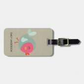 KIDS BABY NIEDLICH PERSONALISIERT PINK KRAFT BABY GEPÄCKANHÄNGER (Vorderseite horizontal)