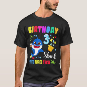 Kids Baby Niedlich Shark 3. Geburtstag Junge Mädch T-Shirt