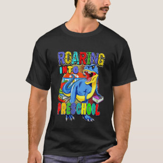 Kids Back To School Dinosaur  Roaring Into Prescho T-Shirt