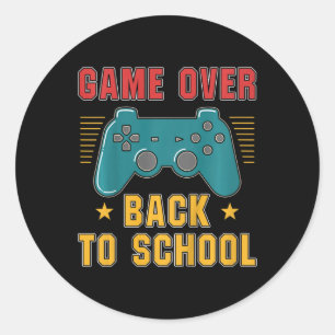 Kids Back to School for Boys Gamer Fun Video Game Runder Aufkleber