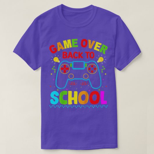 Kids Back To School Funny Game Over Teacher Studen T-Shirt (Design vorne)