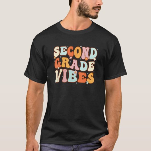 Kids Back To School Second Grade Vibes Student Tea T-Shirt (Vorderseite)