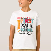 Kids Back to School Shirt with Cute Pencil Art (Vorderseite)