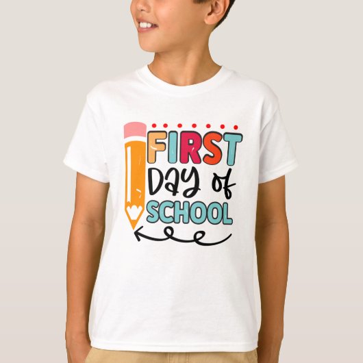 Kids Back to School Shirt with Cute Pencil Art (Vorderseite)