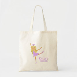 Kids Ballerina Purple Pink Library Book Tote Bag Tragetasche