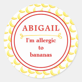 Kids Banana Allergy Alert Klassischer Round Sticke Runder Aufkleber