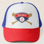 Kids Baseball Personalisiert Name Truckerkappe<br><div class="desc">Niedlicher Hut für eine Baseballveranstaltung. Passen Sie es mit dem Namen Ihres Kindes an.</div>