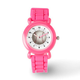 Kid's Baseball Pink Glitzer Strap Watch Armbanduhr