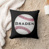 Kids Baseball Player Individuelle Name oder Textki Kissen (Decke)