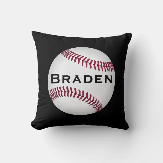 Kids Baseball Player Individuelle Name oder Textki Kissen (Vorderseite)