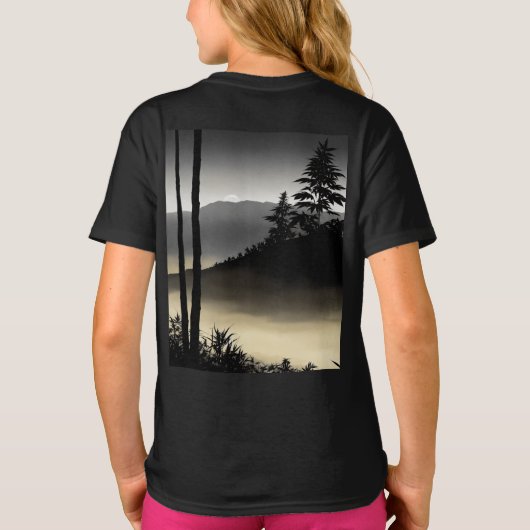 Kids Basic T - Shirt mit kühl schwarz-weiß Cannabi (Rückseite)