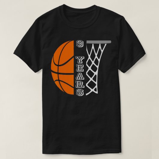 Kids Basketball Birthday For Boys 9 Years Old Gift T-Shirt (Design vorne)