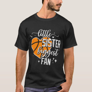 Kids Basketball Little Sister Größter Fan Niedlich T-Shirt