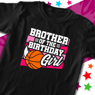 Kids Basketball Party Bruder des Geburtstagsmädche T-Shirt