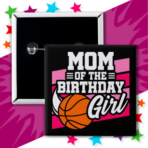 Kids Basketball Party Mama des Geburtstagsmarins Button