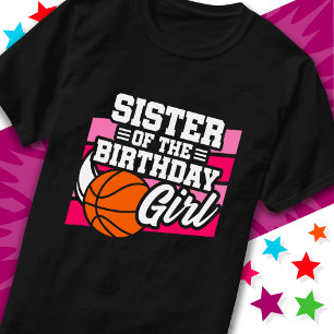 Kids Basketball Party Schwester des Geburtstagsmäd T-Shirt