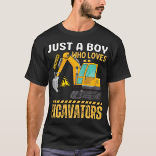 Kids-Bau-LKW Nur Ein Junge Der Bagger Liebt T-Shirt