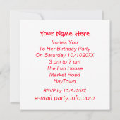 Kids Beach Party Einladung (Rückseite)