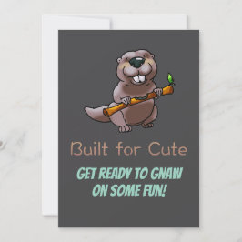 Kids Beaver Birthday Invite – Built for Cute Einladung