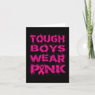 Kids bei starken Jungen tragen rosa Brustkrebs Karte
