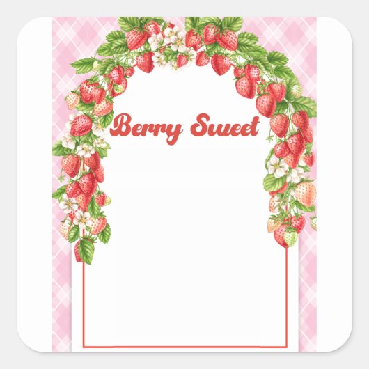 Kids Berry Sweet Birthday Square Sticker (Vorderseite)