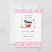 Kids Berry Sweet One Party Dankeschön Card Dankeskarte (Vorderseite)