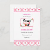 Kids Berry Sweet One Party Dankeschön Card Dankeskarte (Vorne/Hinten)