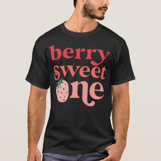 Kids Berry Sweet One Strawberry First Birthday Dau T-Shirt