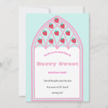Kids Berry Sweet Party Flat Dankeschön Card