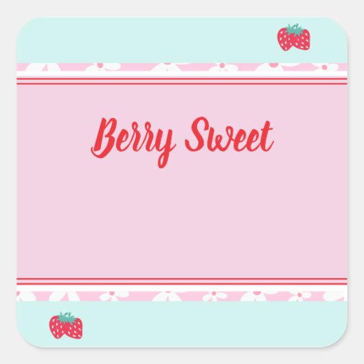 Kids Berry Sweet Square Sticker (Vorderseite)