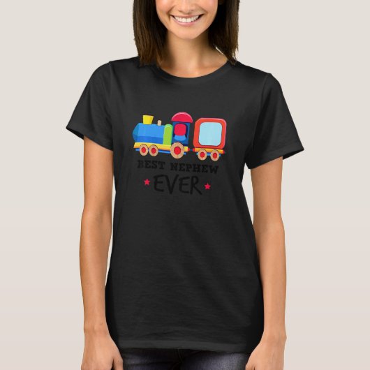 Kids Best Nephew Ever Cool Cute Train Aunt Loves T-Shirt (Vorderseite)
