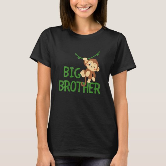 Kids Big Brother Monkey Animal Best Bro Ever World T-Shirt (Vorderseite)