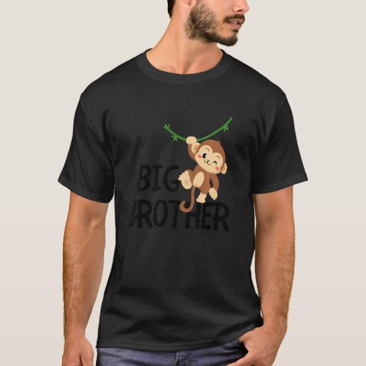 Kids Big Brother Monkey Animal Best Bro Ever World T-Shirt (Vorderseite)