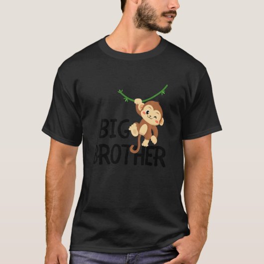 Kids Big Brother Monkey Animal Best Bro Ever World T-Shirt (Vorderseite)