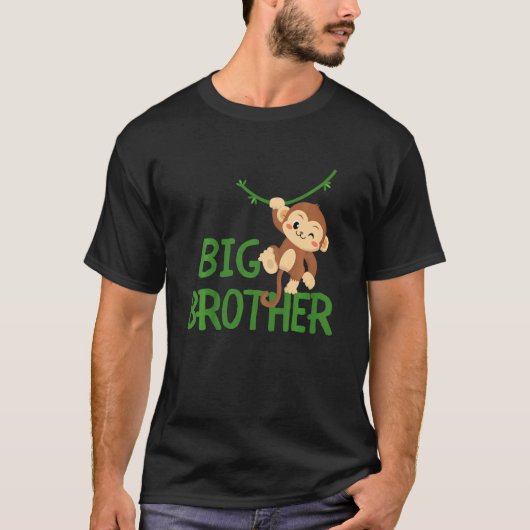 Kids Big Brother Monkey Animal Best Bro Ever World T-Shirt (Vorderseite)