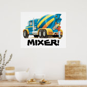 Kids Big Concrete Mixer Construction Truck Poster (Küche)