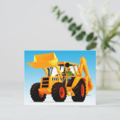 Kid's Big Fun Yellow Digger Postkarte (Stehend Vorderseite)