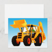 Kid's Big Fun Yellow Digger Postkarte (Vorne/Hinten)