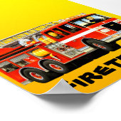Kid's Big Red Fire Truck Poster (Ecke)