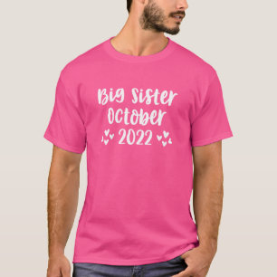 Kids Big Sister Oktober 2022 werde ich eine große T-Shirt