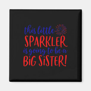 Kids Big Sister Sparkler 4. Juli Schwangerschaftsa Magnet